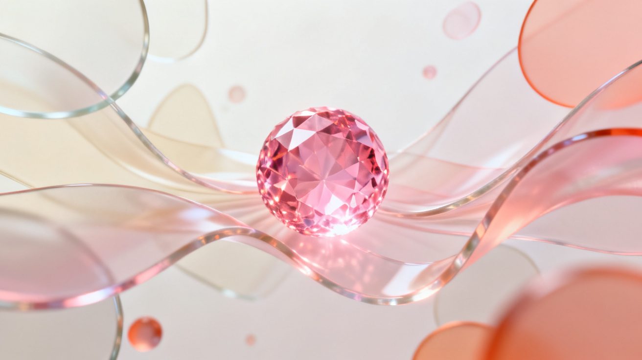 Abstract render of native multimodality — glass ribbons of light converging into one crystalline core